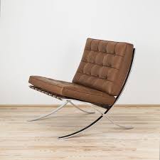 2 sillones Barcelona Cuero real color cafe