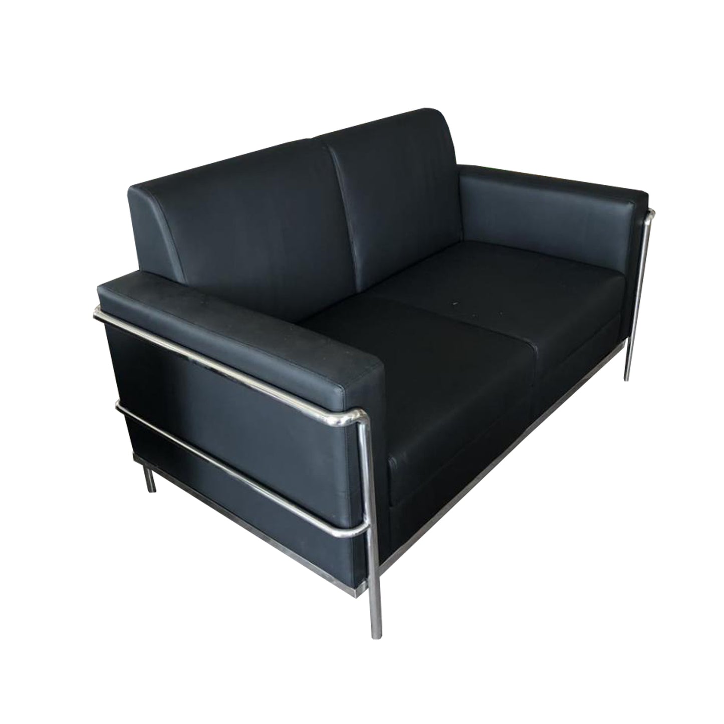 Sillón Le Corbusier cuero negro 2 cuerpos