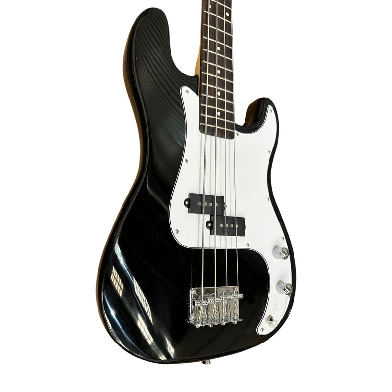 Bajo eléctrico sunburst pickguard blanco con funda marca Euro