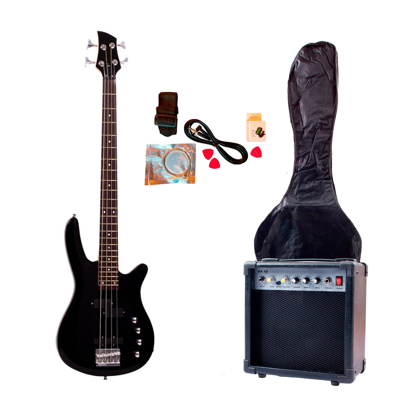 Pack bajo electrico ampli 15 watts marca Euro