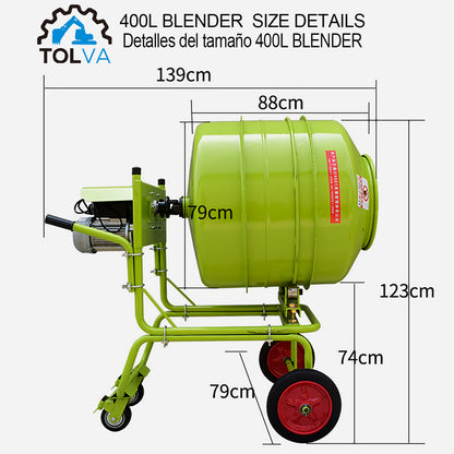 Trompo, betonera 400 lts, 4 HP